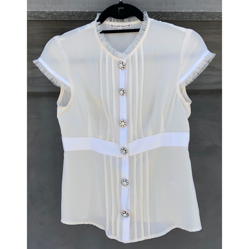 Nanette Lepore delicate cream blouse